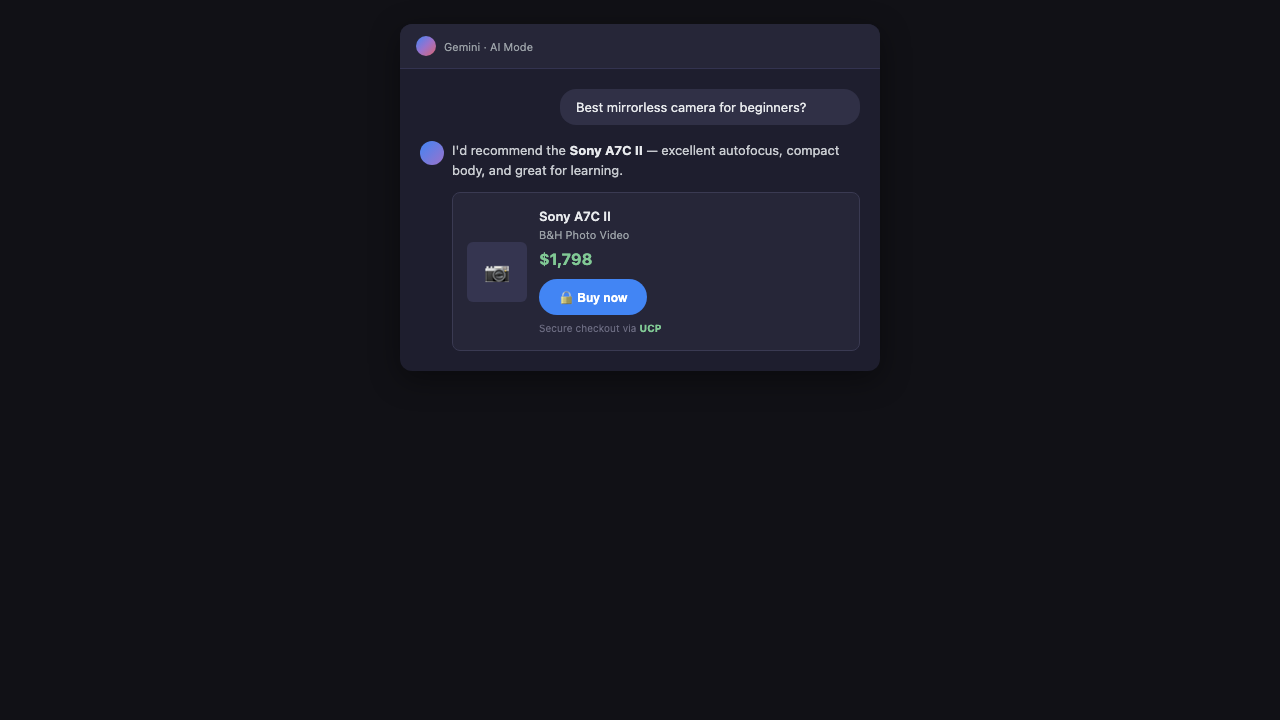 Physical product purchase flow in AI chat
